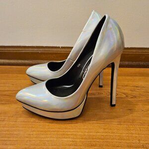 Silver Holographic High Heels